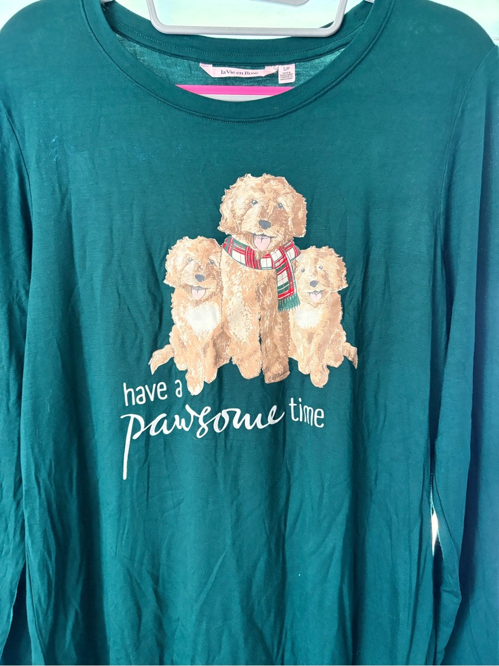 Teal pajama top. Size small. - Picture 3 of 7